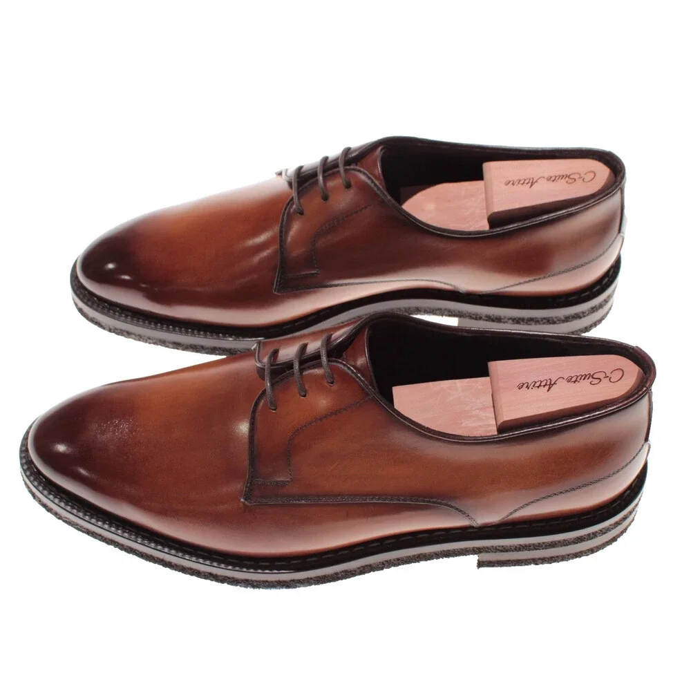 Di Bianco NWB Derby Dress Shoes Size 11.5 US in Brown Leather